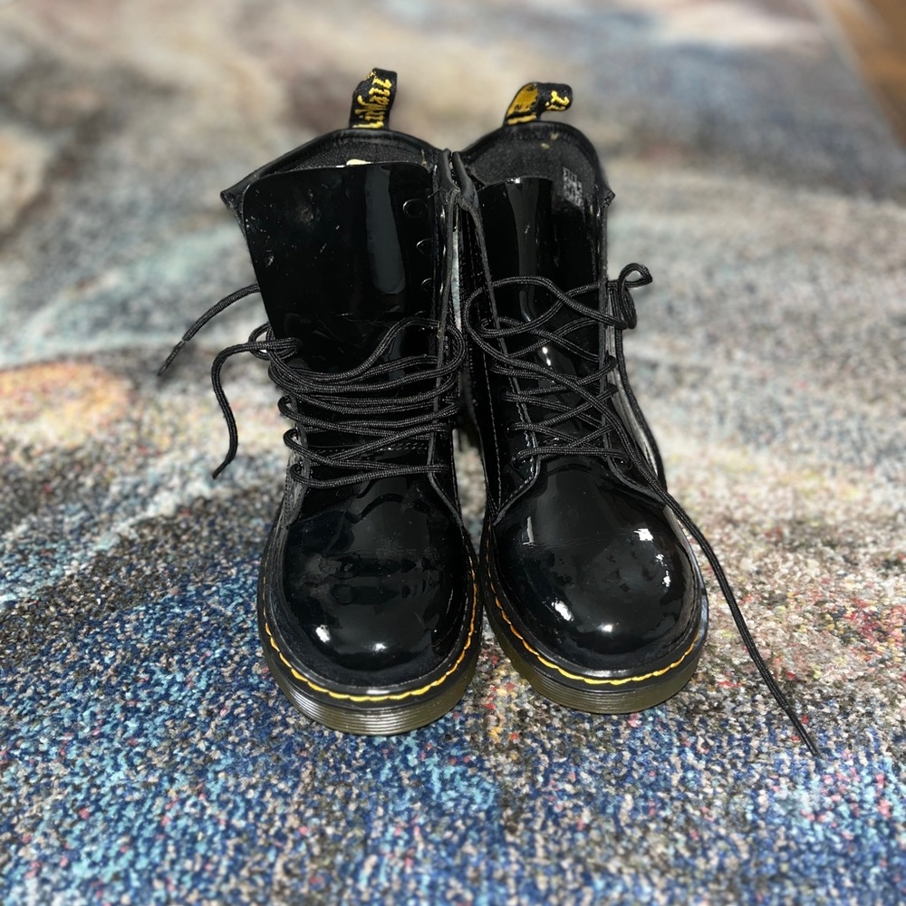 Dr Martens Youth 1460 Patent Leather Lace Up Boots